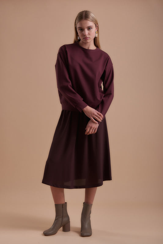 Skirt 1 Medium Length Skirt | Burgundy