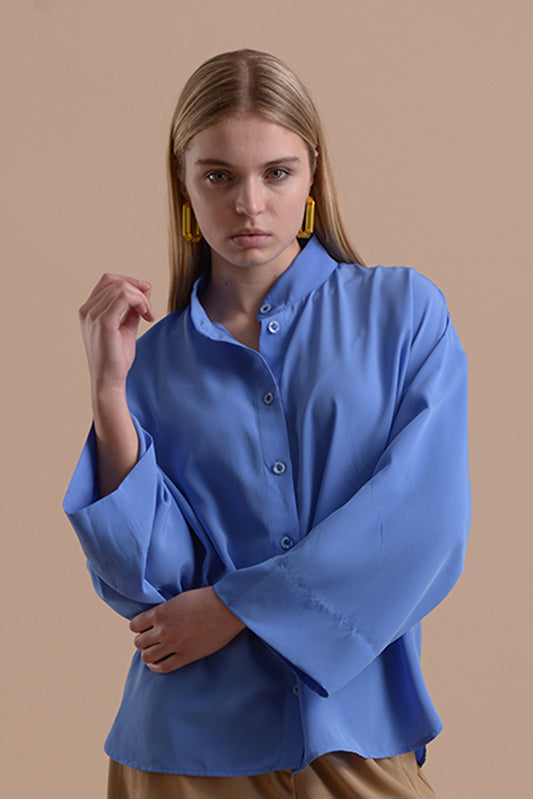Top 13 Wide Sleeved Shirt | Bright Blue