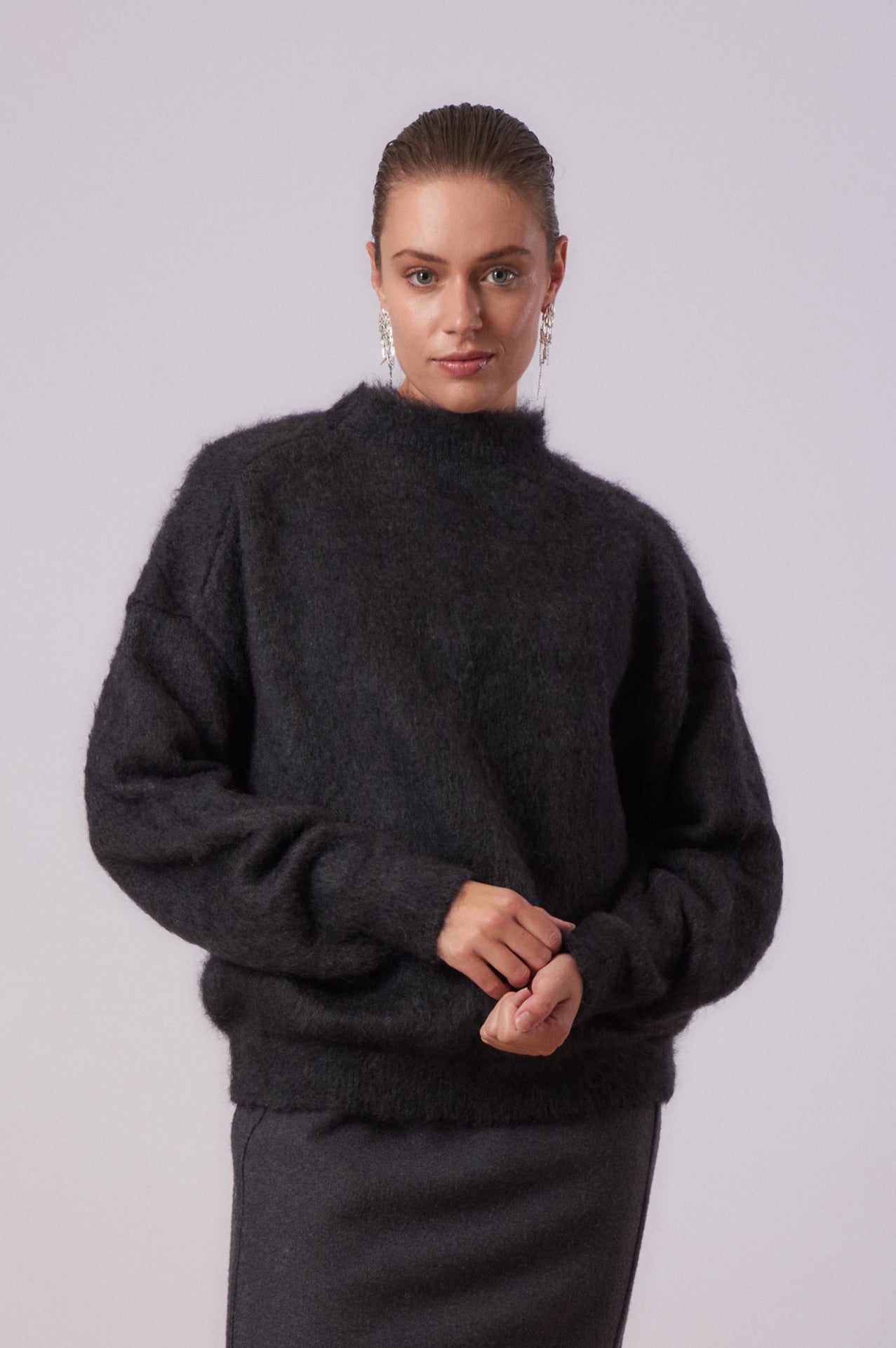Pullover 1 Mohair Sweater | Charcoal