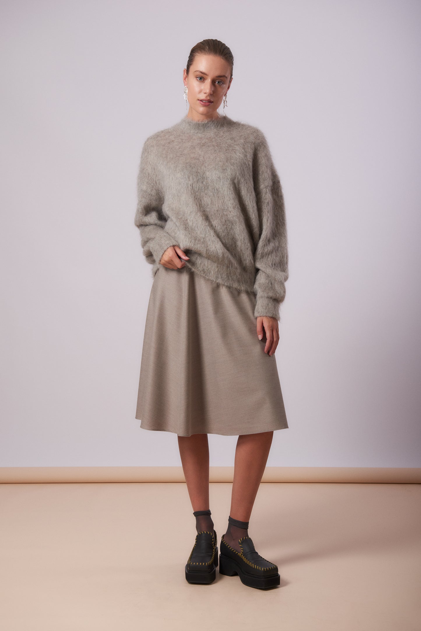 Pullover 1 Mohair Sweater | Light Gray