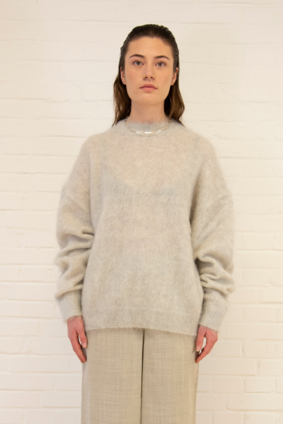 Pullover 1 Mohair Sweater | Light Gray