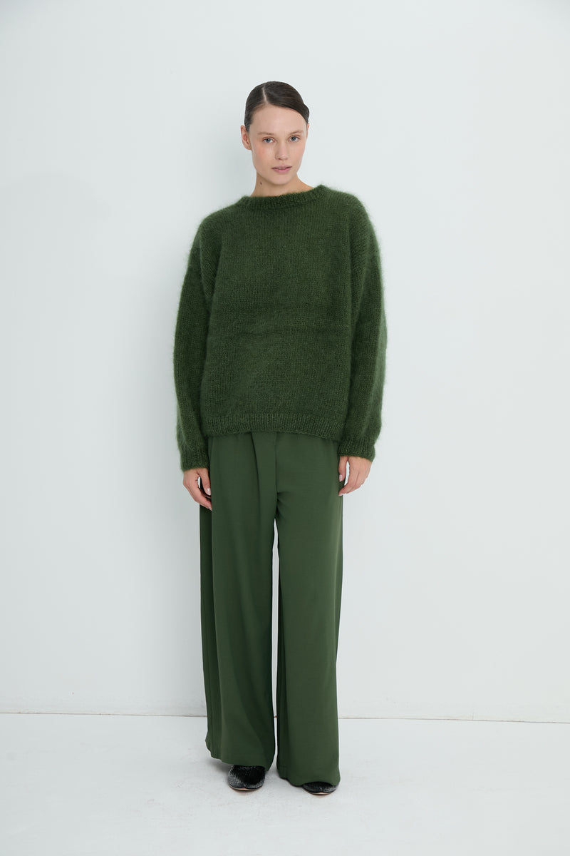 Pants 6 Wide Leg Trousers | Emerald Green