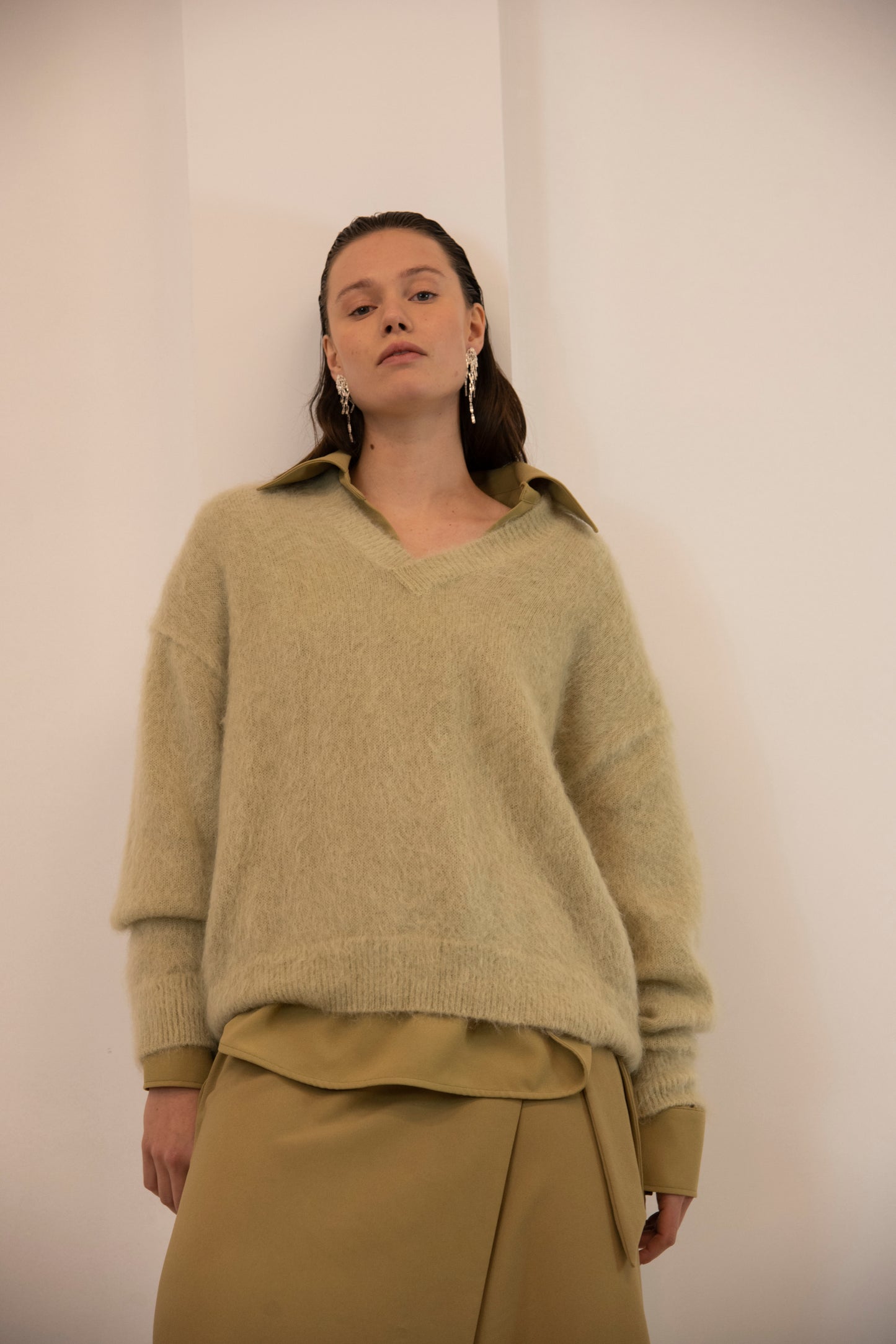 Pullover V neck | Lime