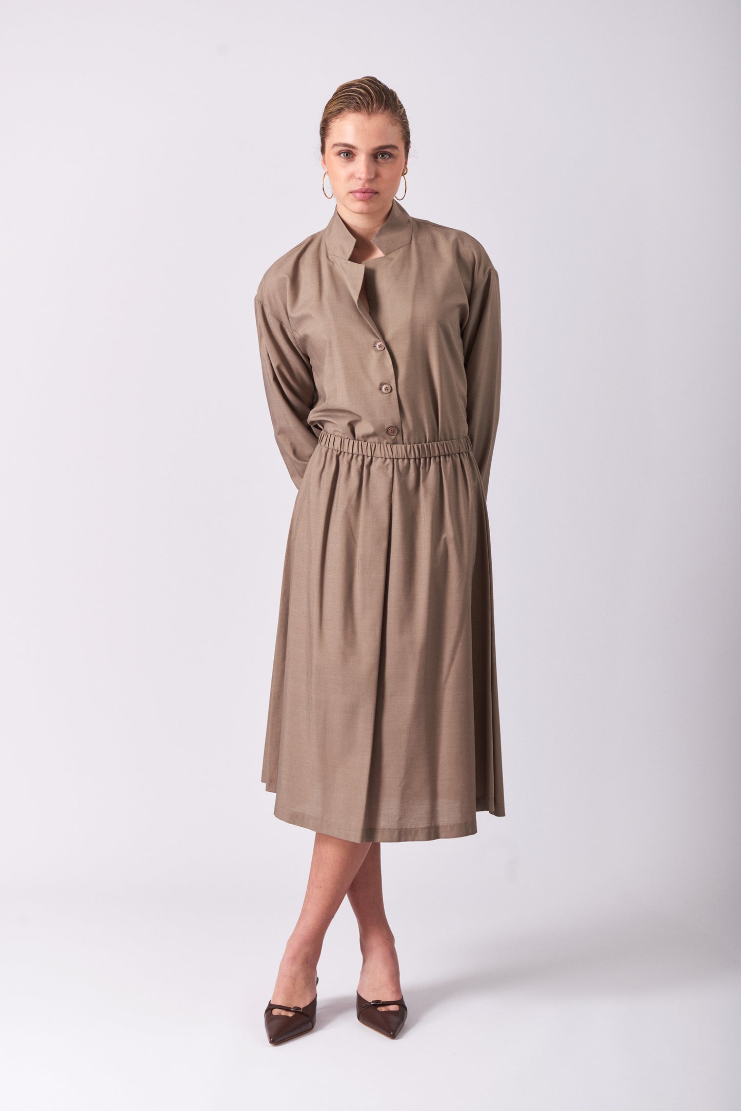 Skirt 1 Medium Length Skirt | Almond