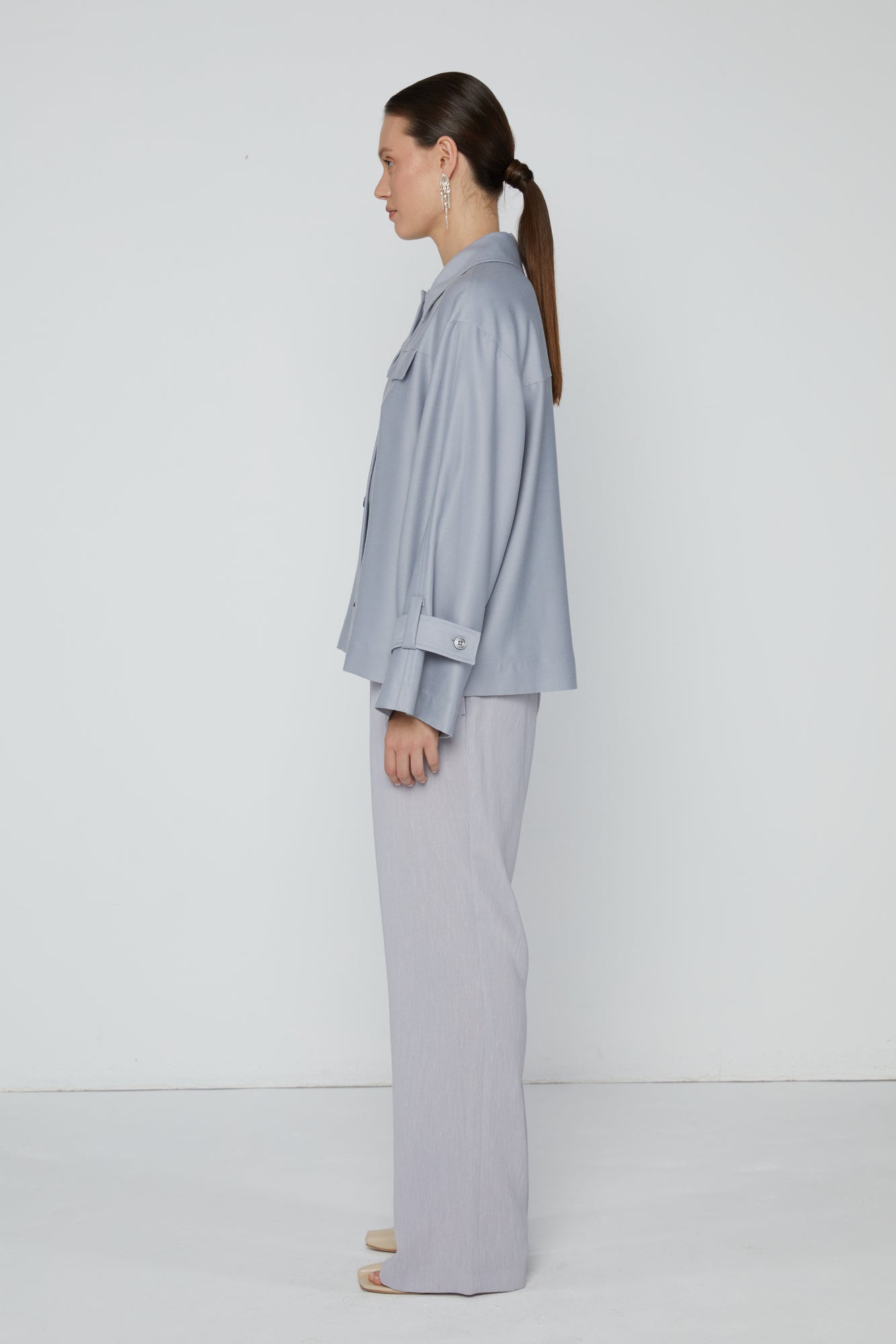 Top 15 Relaxed Fit with Pointed Collar | Sky