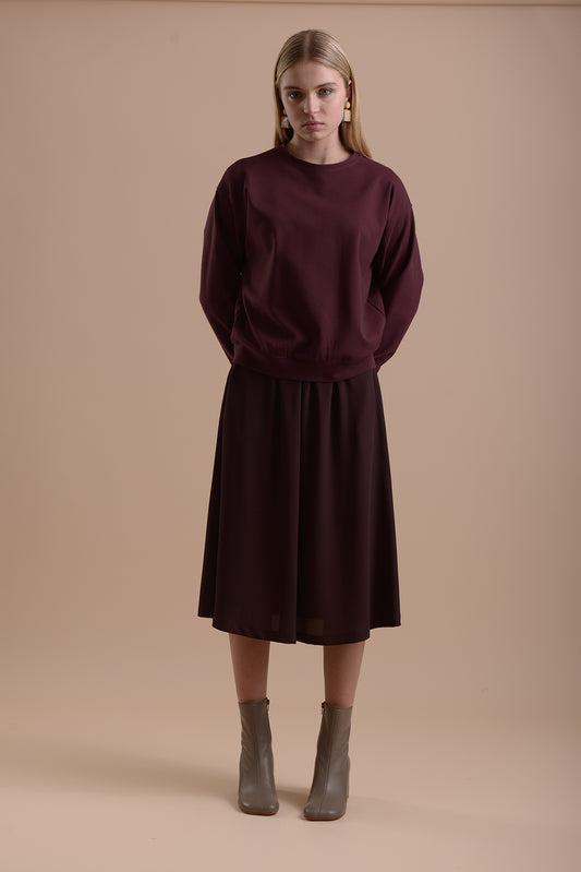 Skirt 1 Medium Length Skirt | Burgundy