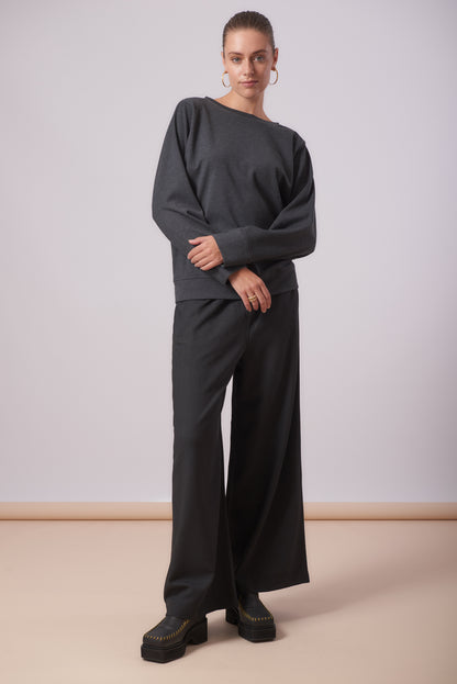 Pants 6 Wide Leg Trousers | Charcoal