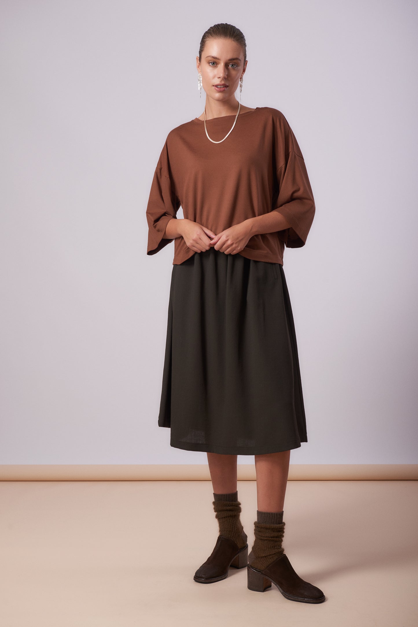 Skirt 1 Medium Length Skirt | Dark Olive