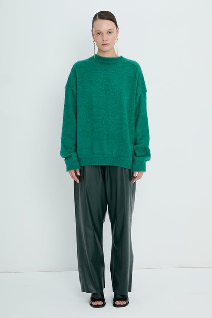 Pullover 1 Mohair Sweater | Emerald green