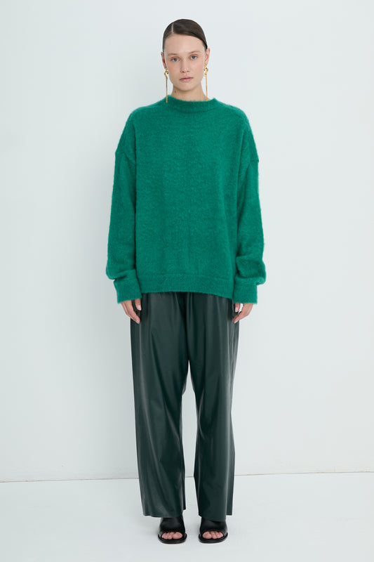 Pullover 1 Mohair Sweater | Emerald green