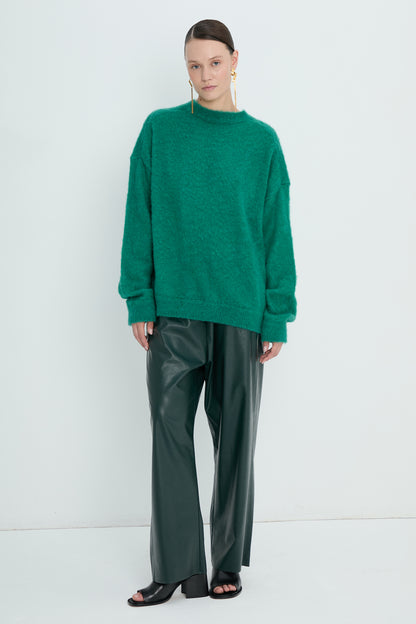 Pullover 1 Mohair Sweater | Emerald green