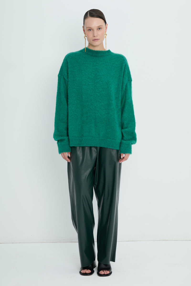 Pullover 1 Mohair Sweater | Emerald green