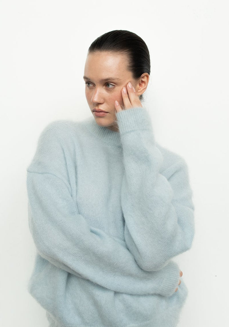 Pullover 1 Mohair Sweater | Light Blue