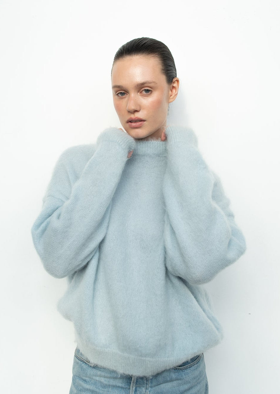 Pullover 1 Mohair Sweater | Light Blue