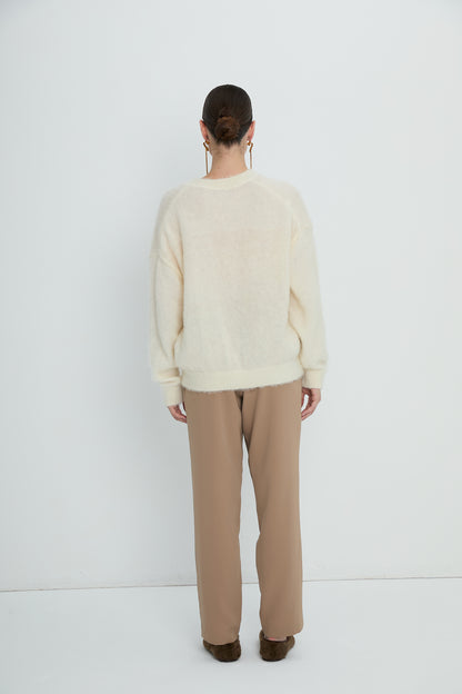 Pullover V neck | Cream