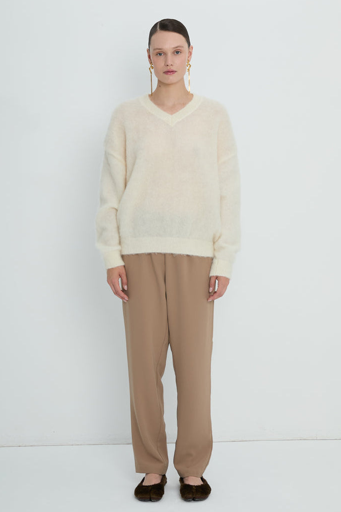 Pullover V neck | Cream