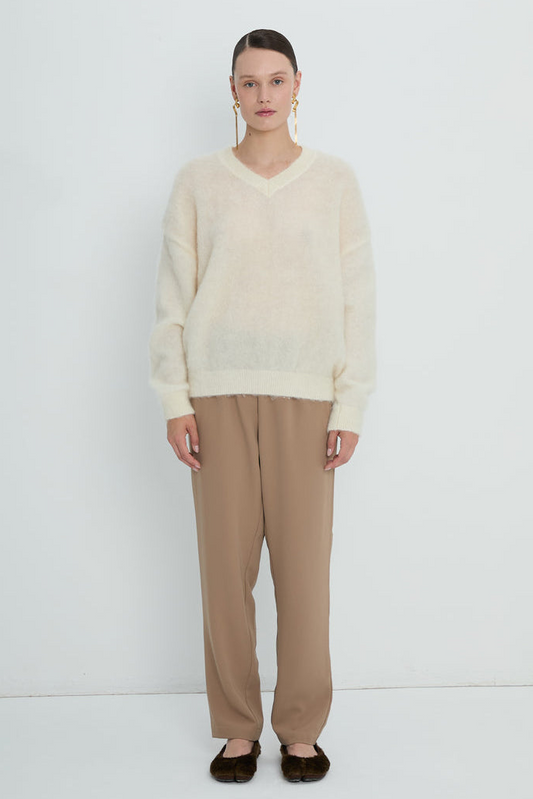 Pullover V neck | Cream