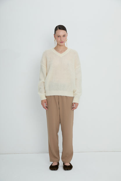 Pullover V neck | Cream