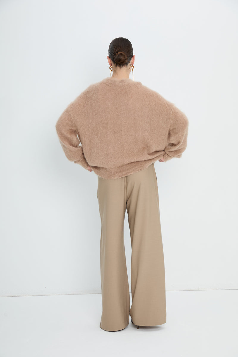 Pullover 1 Mohair Sweater | Light Beige