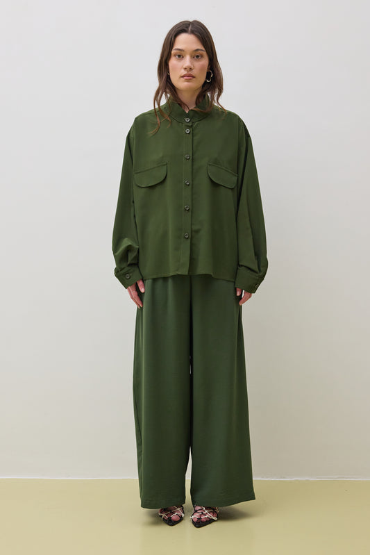 Pants 6 Wide Leg Trousers | Olive
