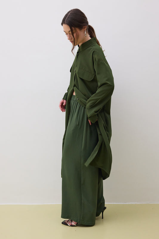 Pants 6 Wide Leg Trousers | Olive