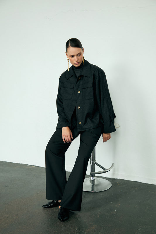 Jacket Wool Relaxed Fit | Charcoal