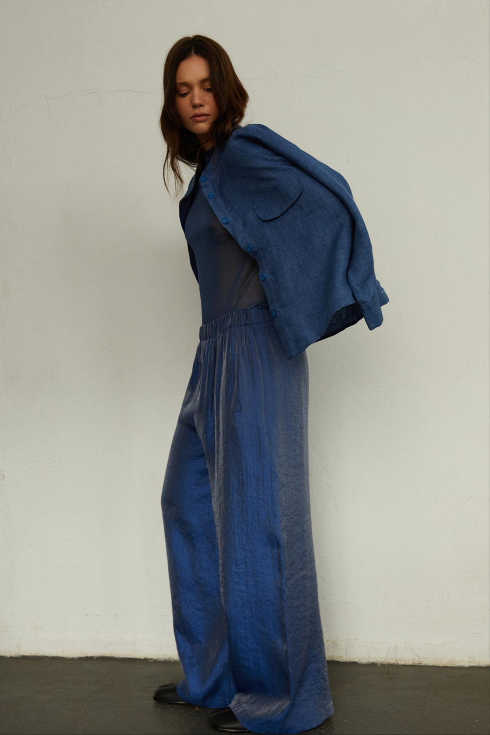 Broek 6 Broek met wijde pijpen | Helderblauw