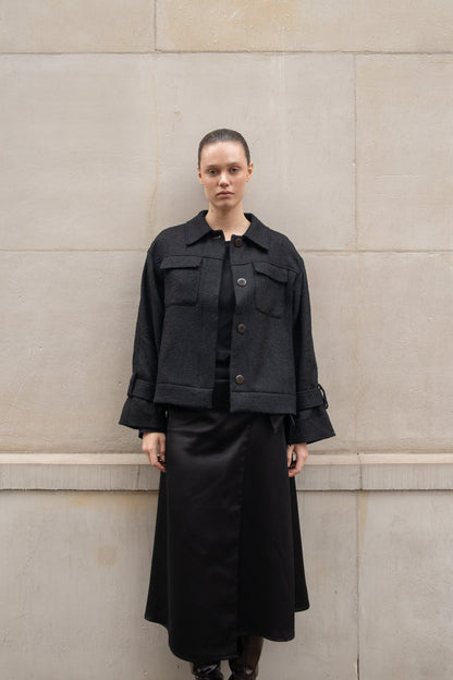 Jacket Wool Relaxed Fit | Black