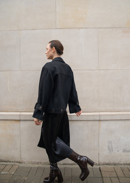 Jacket Wool Relaxed Fit | Black