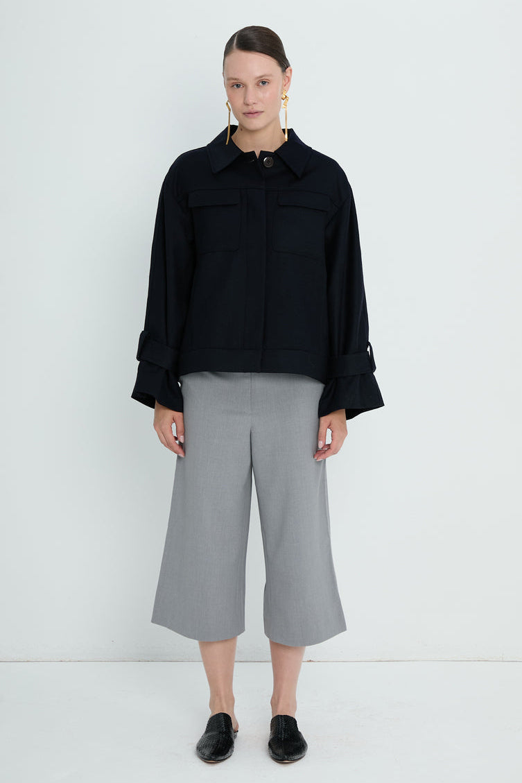 Jacket Wool Relaxed Fit | Dark Blue