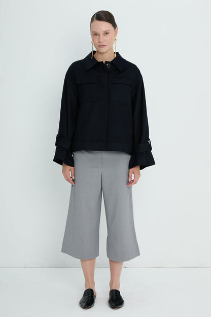 Jacket Wool Relaxed Fit | Dark Blue