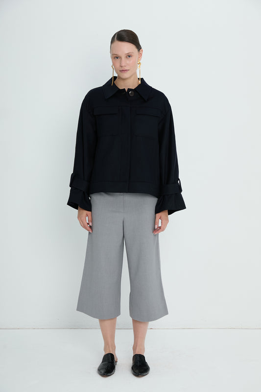 Jacket Wool Relaxed Fit | Dark Blue