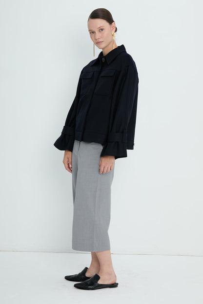 Jacket Wool Relaxed Fit | Dark Blue