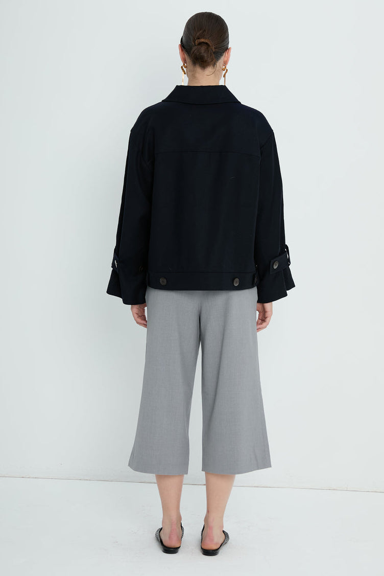 Jacket Wool Relaxed Fit | Dark Blue