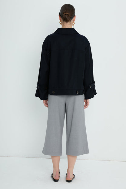 Jacket Wool Relaxed Fit | Dark Blue