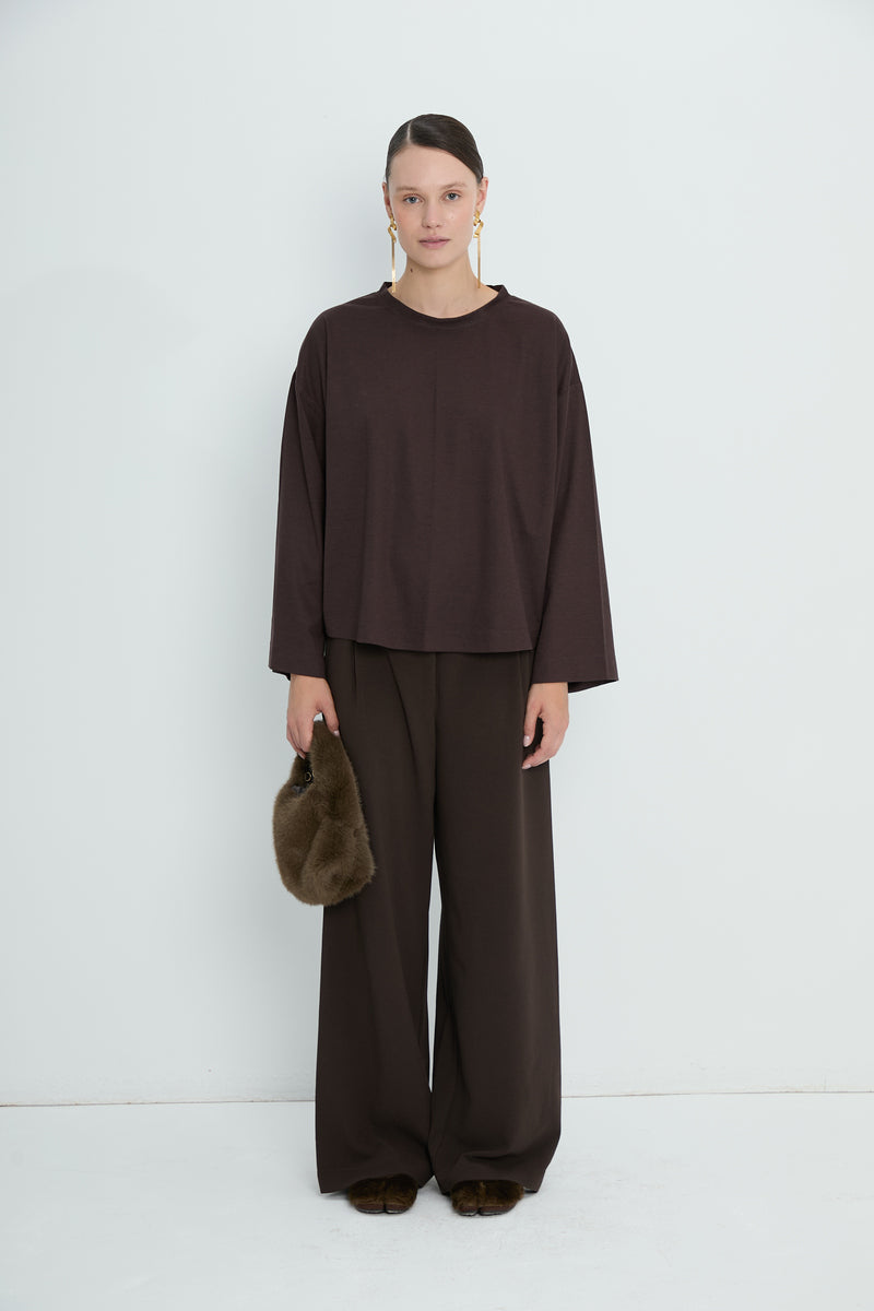 Pants 6 Wide Leg Trousers | Brown