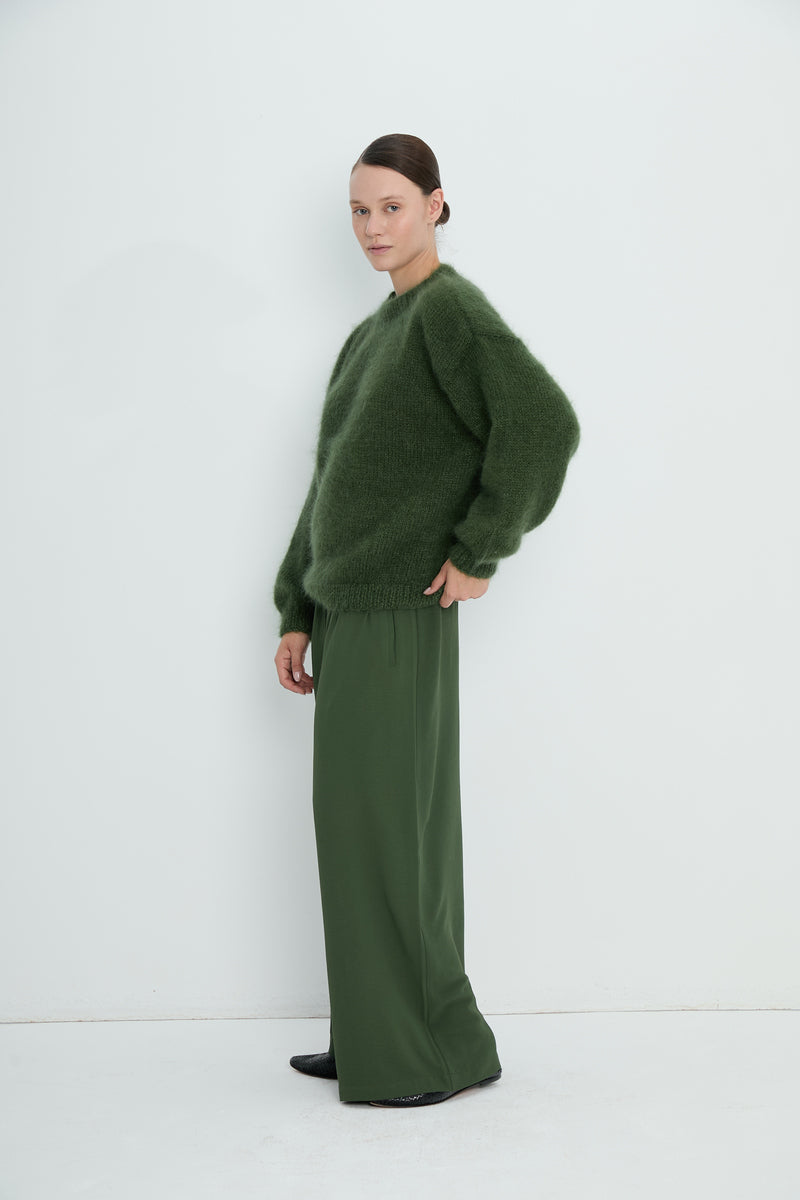 Pants 6 Wide Leg Trousers | Emerald Green