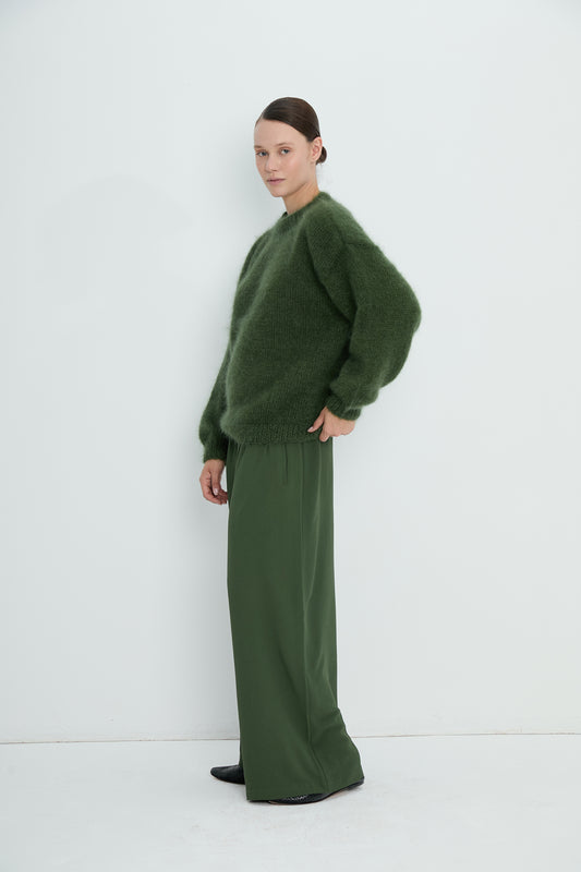 Pants 6 Wide Leg Trousers | Emerald Green