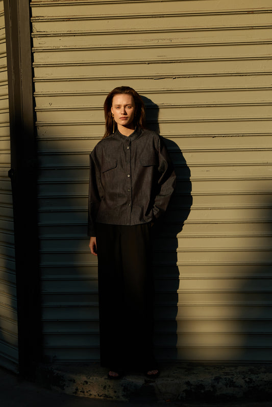 Top 12 Long Sleeved Shirt | Dark Blue Denim