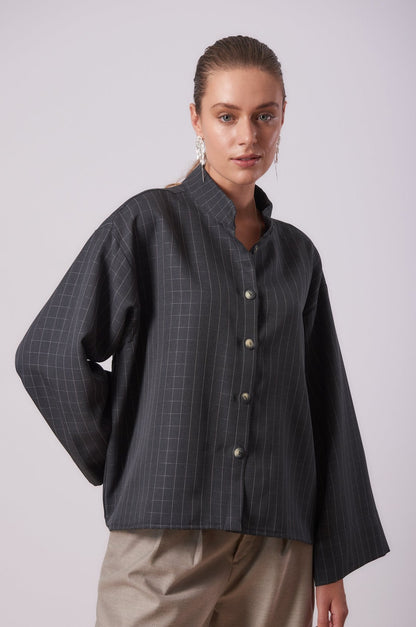 Top 11 Long Sleeved Shirt | Grey Check